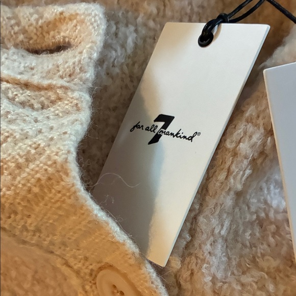 7 For All Mankind Cream Knit  Wool Sweater - Picture 3 of 7